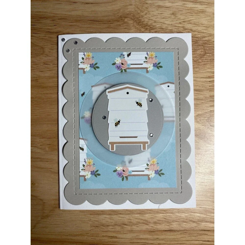 Handmade Spring Greeting Card A2 Floral Card Blank Inside w/ Envelope